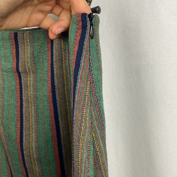 Apricot Multicoloured Striped Colourful Flax Mini Skirt - Size Small - Picture 7 of 12